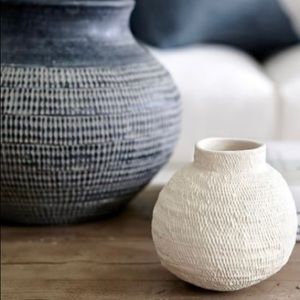 Pottery Barn Small Ivory Accent Vase NWT Part of the Frasier Ceramic Collection